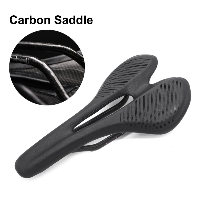 AliExpress ECIOSL Super Light Carbon Fiber Road MTB Saddle 3K T700 Material Leather Cushions 139g Bicycle Ride Seat