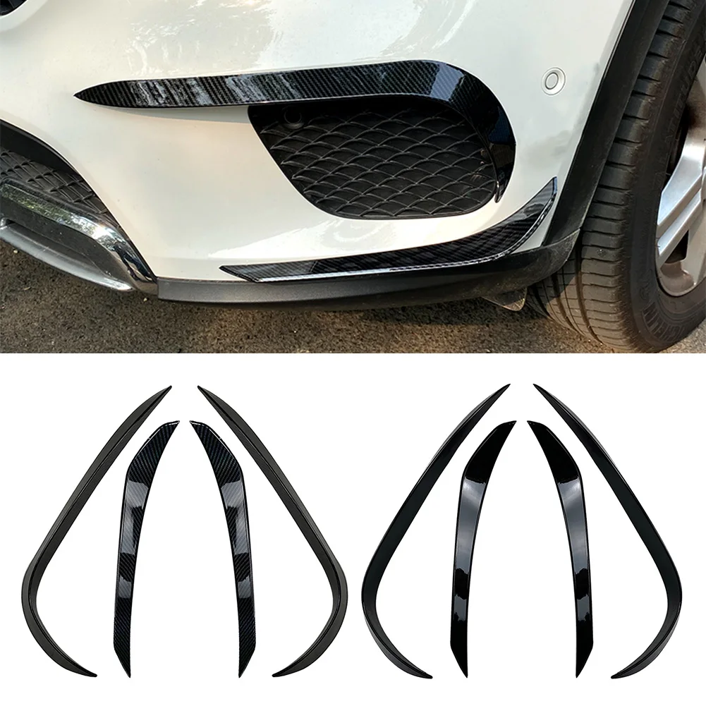 4Pcs For Mercedes Benz GLB X247 2020-2021 Front Bumper Lip Splitter Spoiler Trim Decoration ABS Plastic Car-styling Accessories