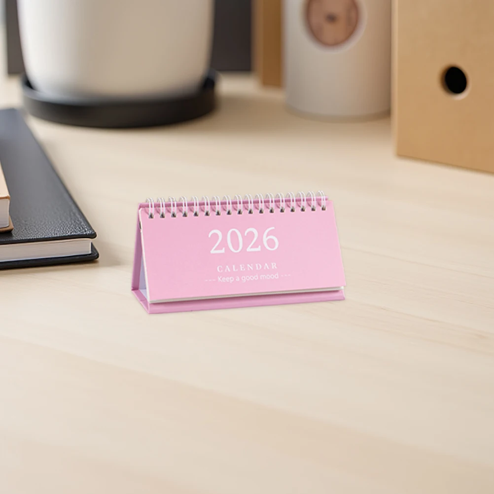 

4pcs Desk 2026 Minimalist Small Standing Flip For Office Home Management Planner Dated Desktop Calendar Mini Monthly