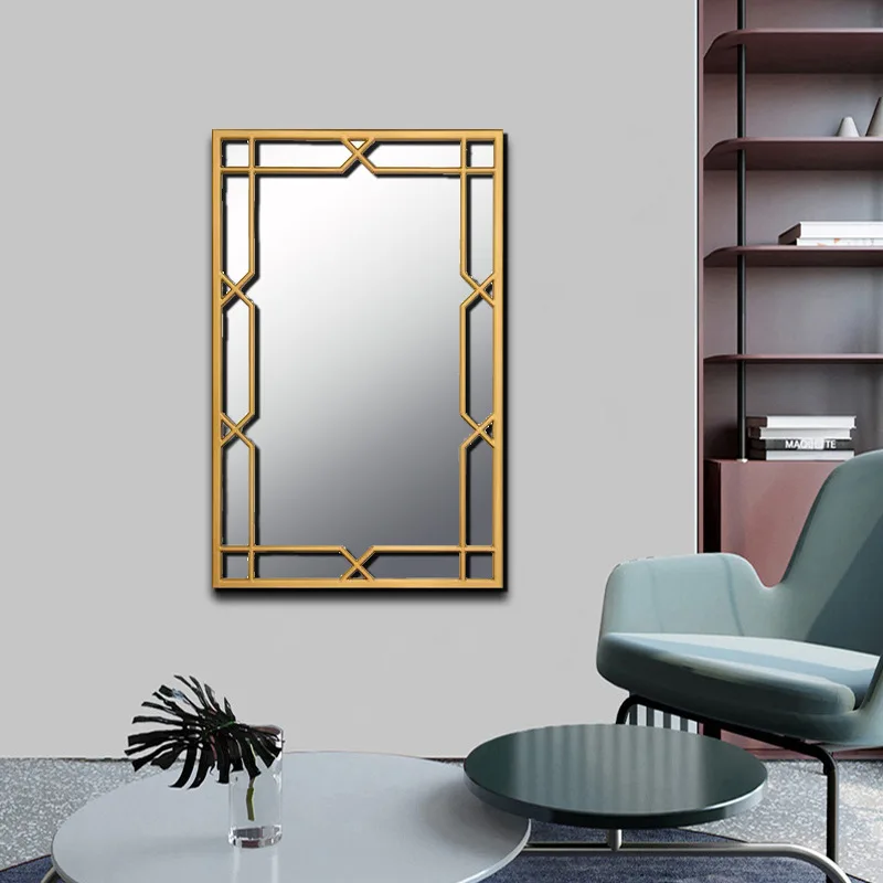 

Living Room Mirror Wall Decoration Background Wall Creative Bedroom Metal Nordic Decorative Wall Hanging Art Hanging Mirror