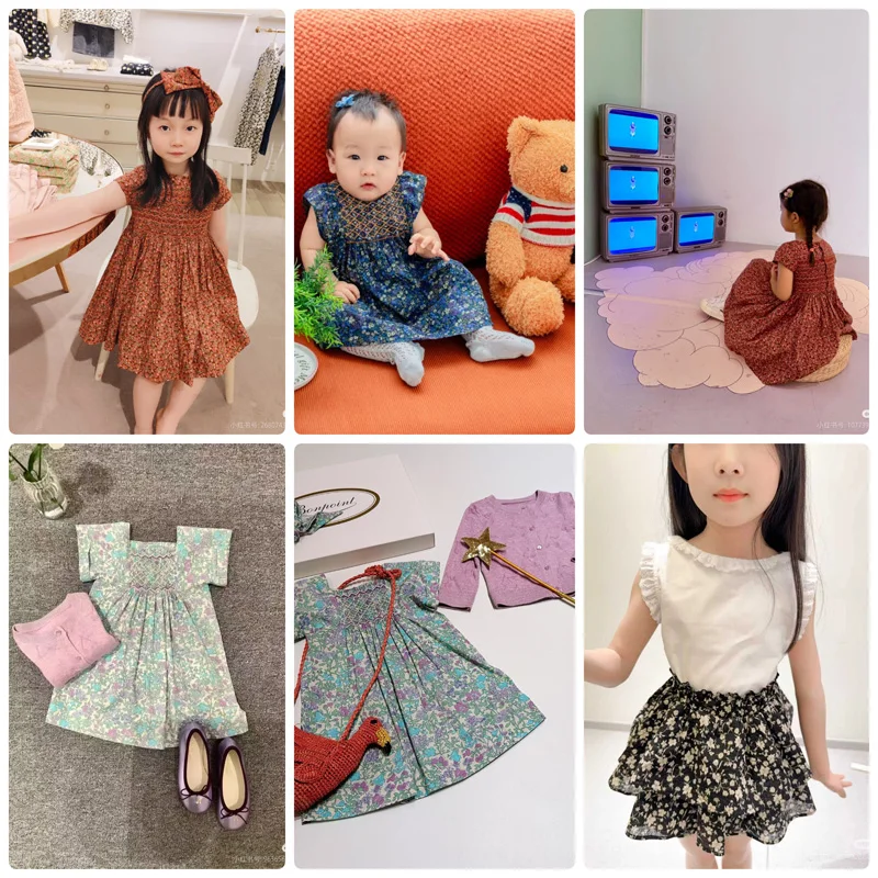 

Новинка 2026: Весенне-летнее платье для девочек с вышивкой, цветочным принтом, рубашки и юбки, платье-смокинг для девочек, детская одежда