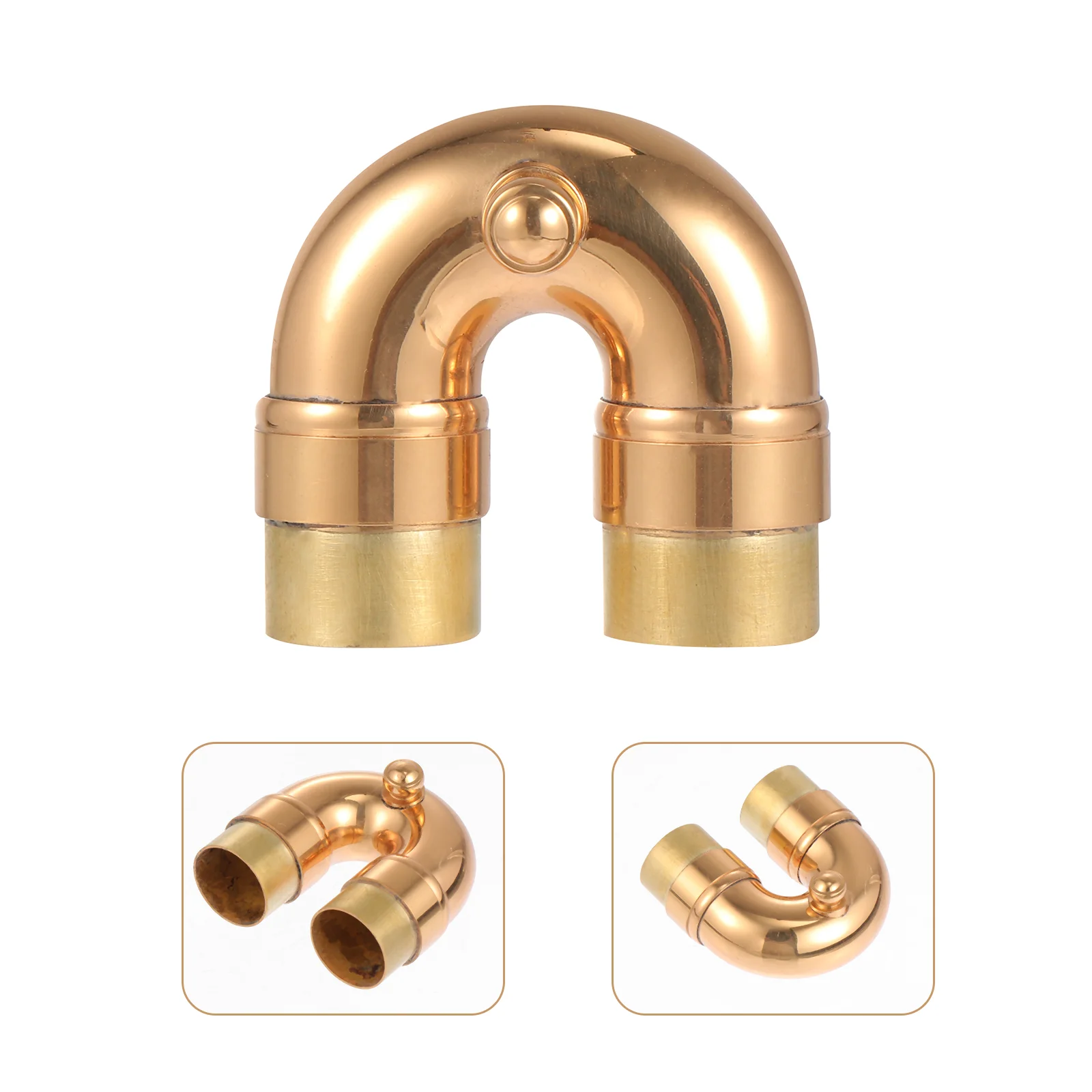 

2Pcs Brass Bend Neck Muffler Musical Instrument Accessory Replacement Horn Trumpet Small Elbow Trumpet Parts Copper Instrument