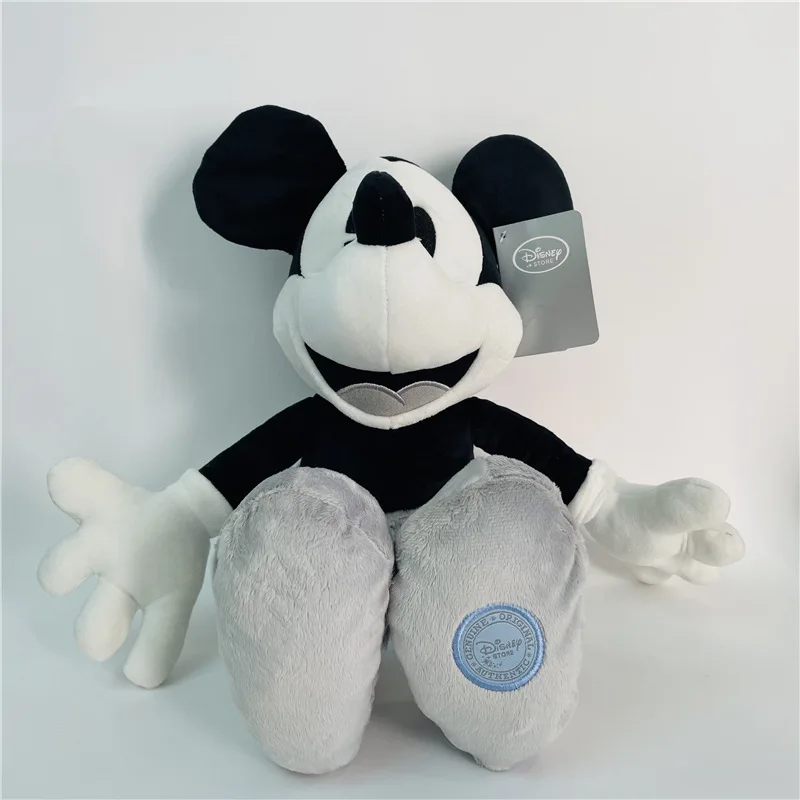 Disney Cartoon Characters Mickey Mouse Retro Classic Black White Lovely Micky Plush Stuffed Doll Children's Room Decoration Gift