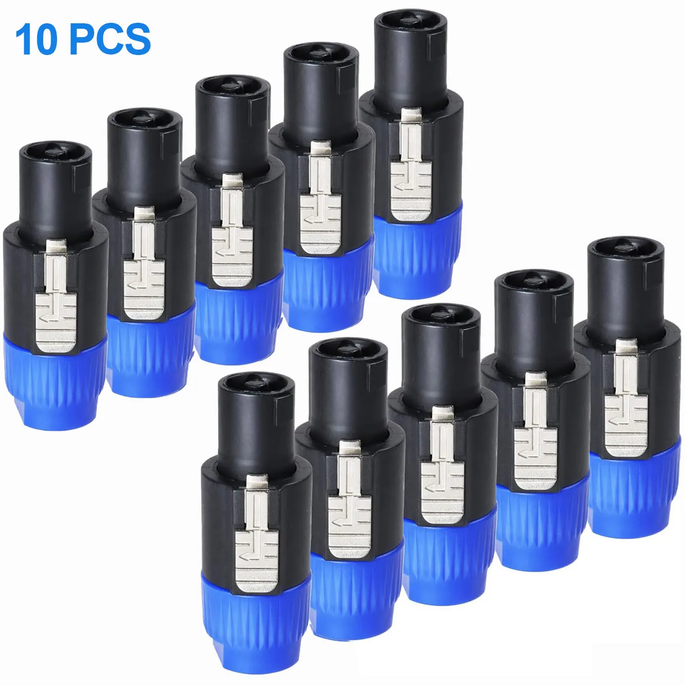 Plug de Altavoz de Audio de 4 Pines Adaptador de Cable con Bloqueo por Torsión Puerto Speakon de 4 Polos para NL4FC NL4FX NLT4X Transmisión de Señal Estable Alta Resistencia Compatibilidad Amplia Diseño Plug Play