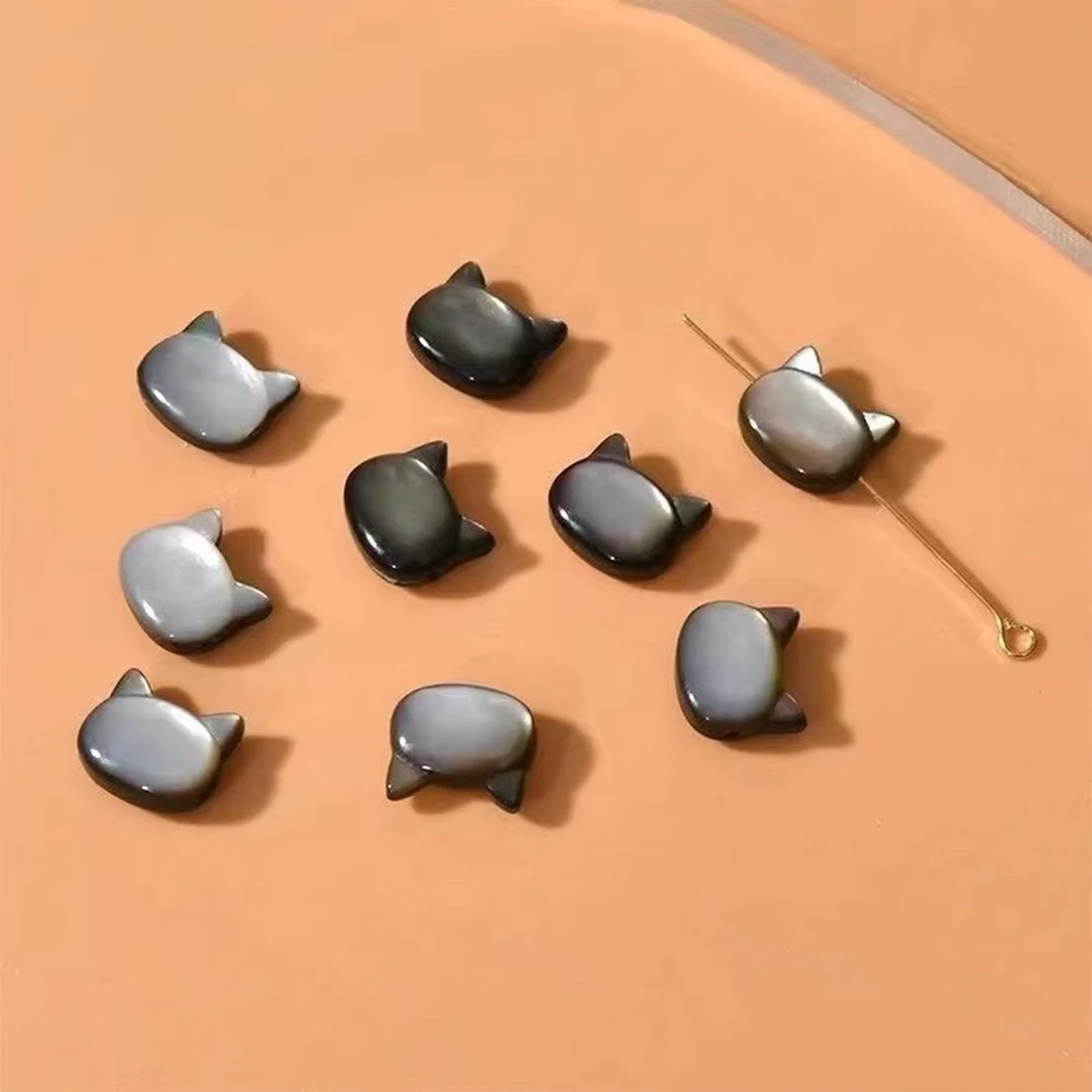 

Natural Shell Black Shell White Shell Kitten Head Horizontal Hole Bead Diy Bracelet Necklace Ear Jewelry Accessories