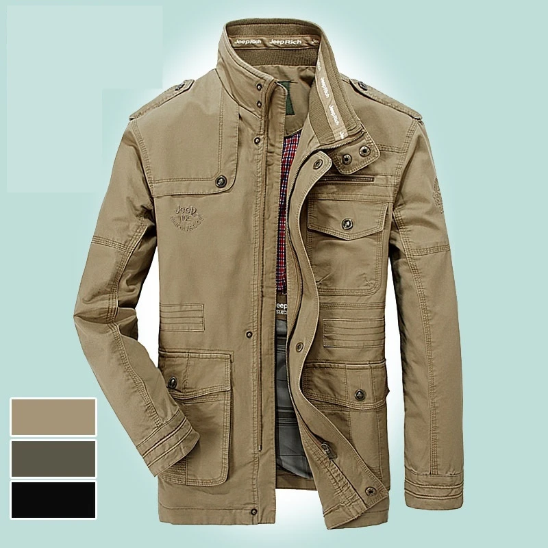 

Mens Autumn Spring Casual Jacket Stand Collar Washed Outdoor Coat Lightweight Breezy Top Men's autumn and winter jacket