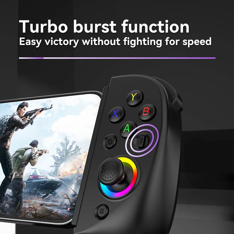 

D8 Ipad Tablet Stretch Controller Switch IOS Android Gamepad Wireless Gaming Handheld RGB Light Six-axis Vibration