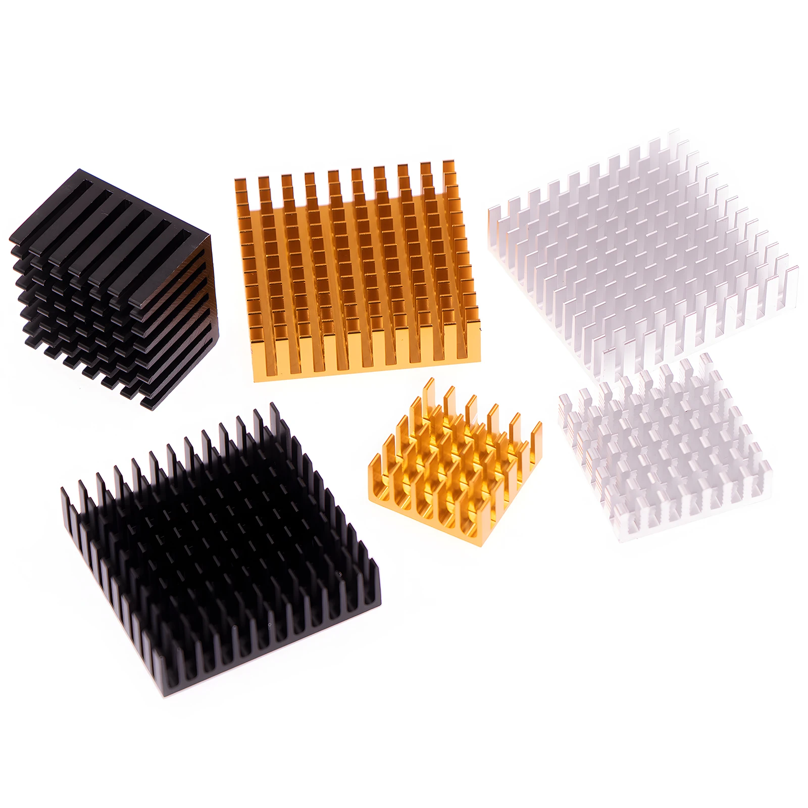 10Pcs Aluminum Radiator IC Heat Sink Slotting Heatsink for Electronic Chip Cool Pads 22x22x10/28x28x6/28x28x20/40x40x11mm