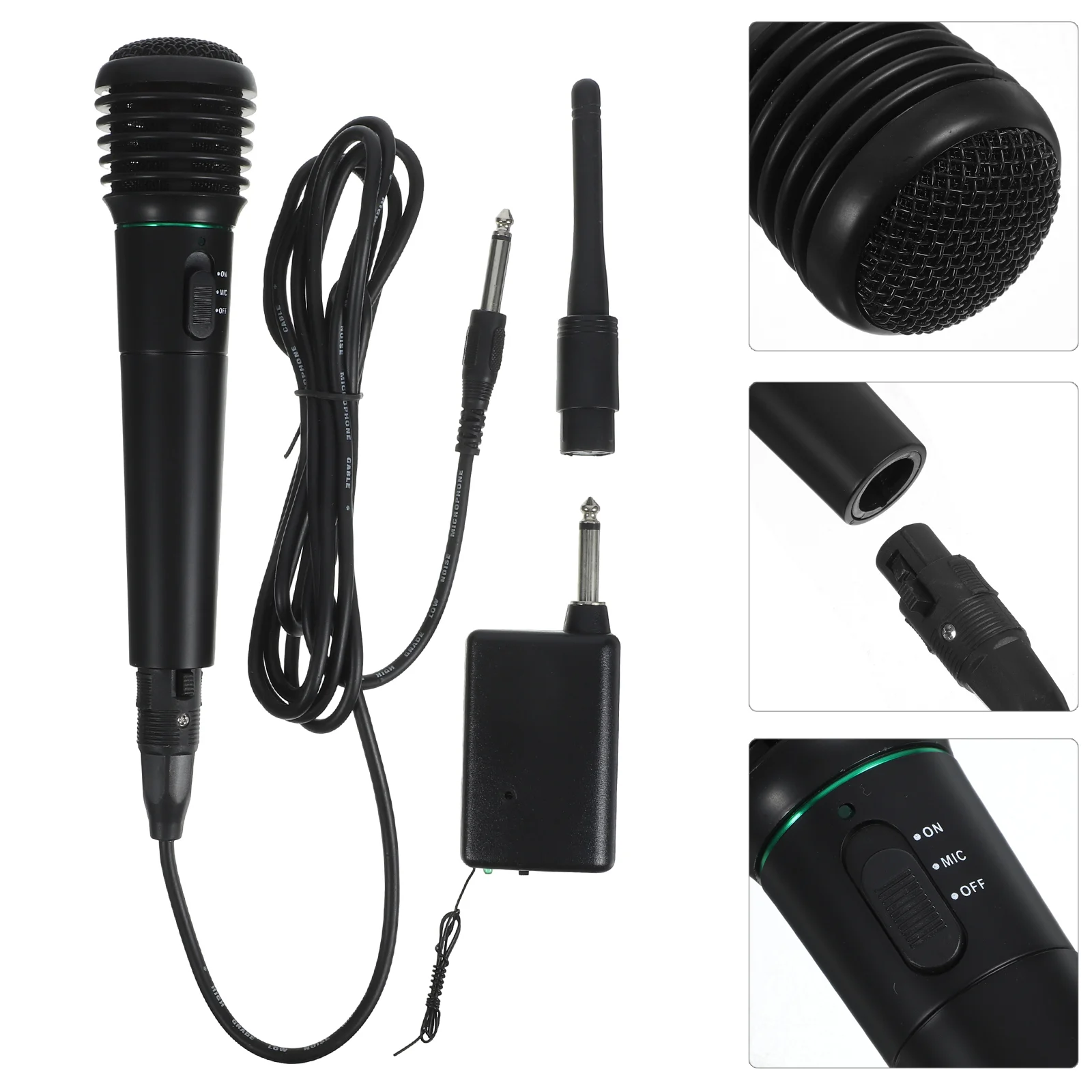 

2 Microphone Wired Kit Computer Speakers Wireless Microphones and Dual Carla Handheld Cordless