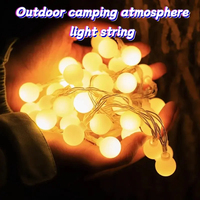 Warm Colored Light String, Small Round Ball Light String, Outdoor Camping Atmosphere Light Decoration, Camping Site Light