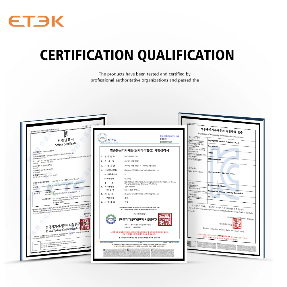 Imagem -02 - Etek-rcd Disjuntor Atual Residual sobre a Proteção Atual e do Vazamento 30ma tipo b 40a Rcbo 1000ka 2p4p Ekl15 Baixa Tensão