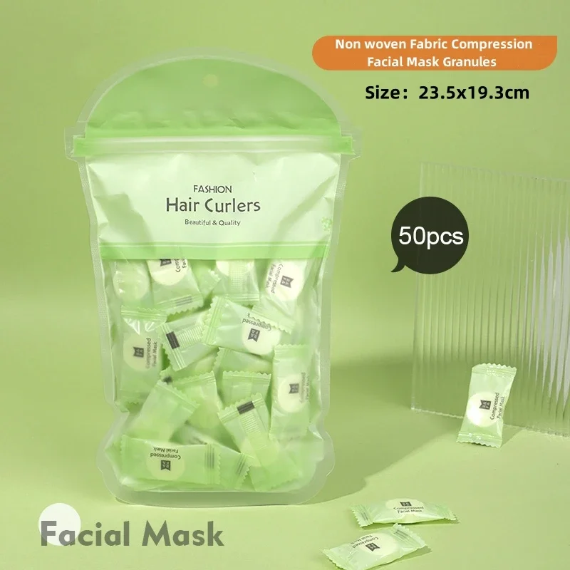 50pcs Compressed Facial Mask Packaged Separately Disposable Easy To Absorb Compact Convenient and Individual Candy Facial Care