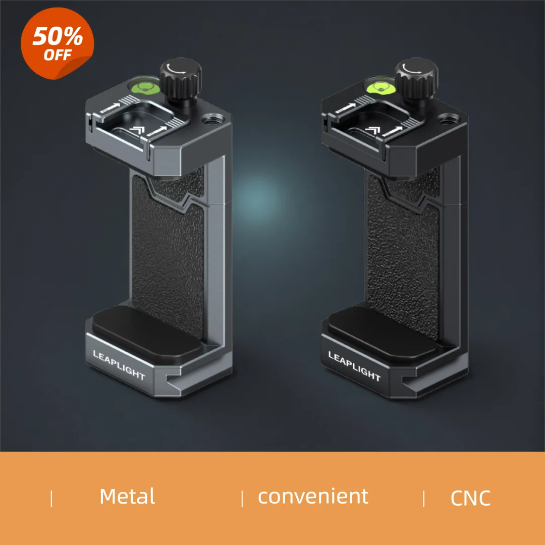 Metal Phone Tripod Mount Cold Shoes with Arca Port Tripod Adapter for iPhone Samsung Cell Phone Stand Holder for Desktop Tripod