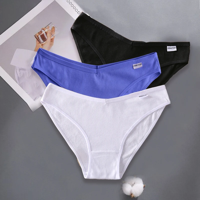 Finetoo 3 teile/satz M-XXL Frauen sexy Baumwolle Höschen Unterwäsche weibliche Unterhosen Frau Slips Baumwolle Höschen Mädchen intimates Dessous