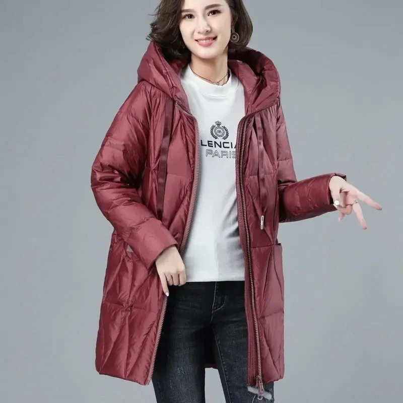 2023 Winter New Fashion Korean Loose Hooded Warm Down Cotton Jacket Parka Women Casual Thickened Parkas Overcoat Female Outwear