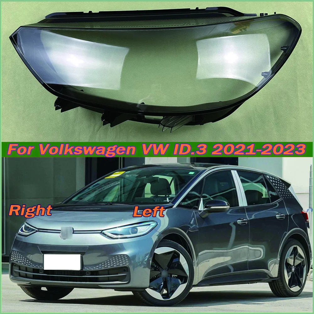 

For Volkswagen VW ID.3 2021-2023 Headlight Lens Cover Transparent Lampshade Headlamp Shell Plexiglass Auto Replacement Parts