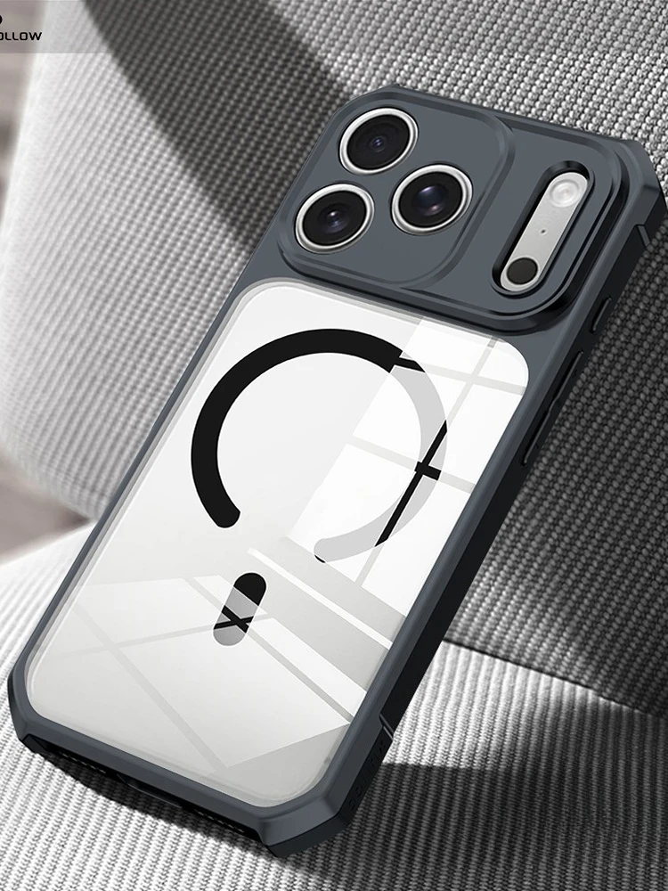 Etui do iPhone 18 17 Pro Max Xundd z poduszką powietrzną, odporne na wstrząsy, magnetyczne, przezroczyste, z laserowym wzorem, tylna część z PC + osłona na aparat z TPU — zdjęcie produktu 7