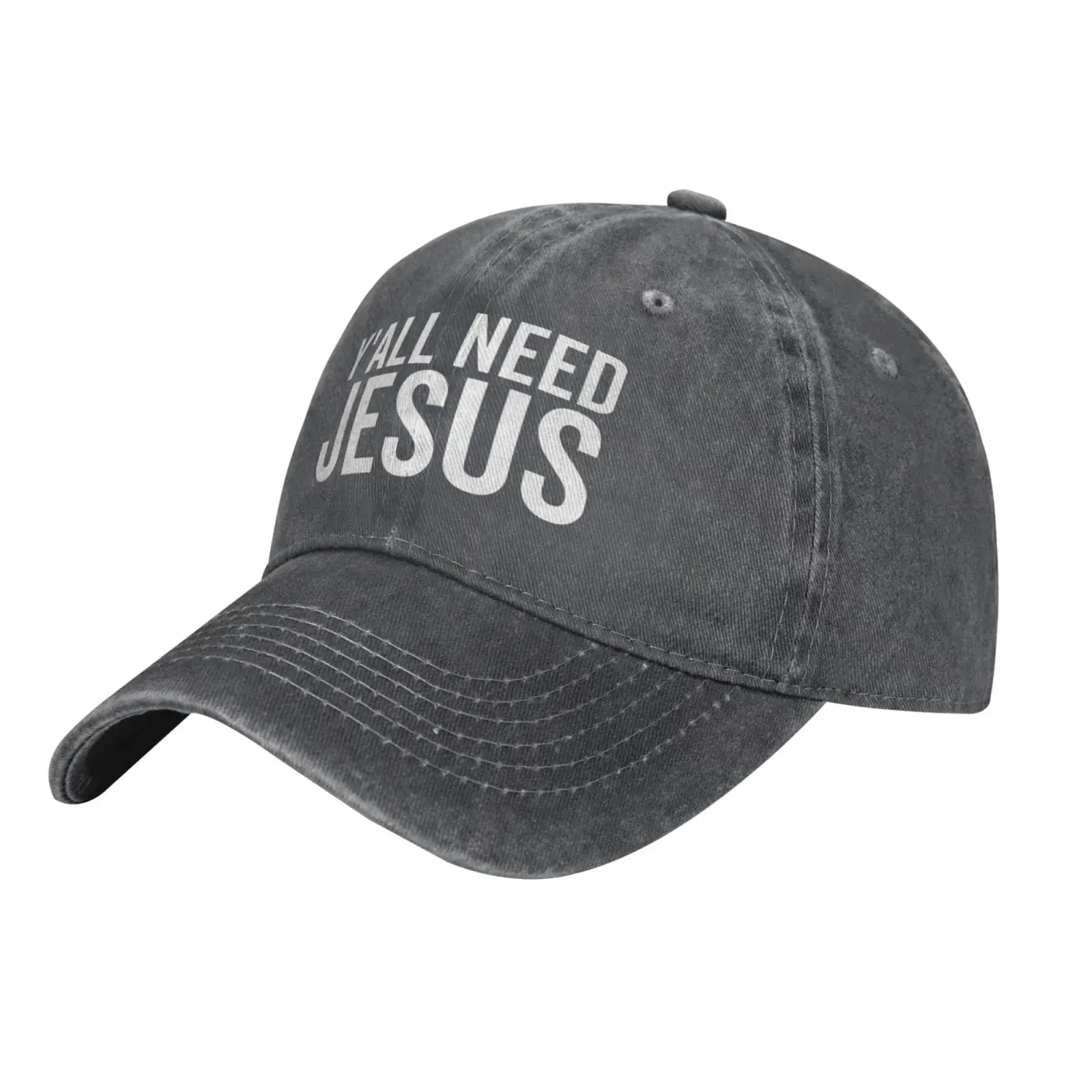 Y'all Need Jesus Cowboy Cap for Women, Baseball Sun Hat for Men, Dad Hat, Trucker Hat, Black