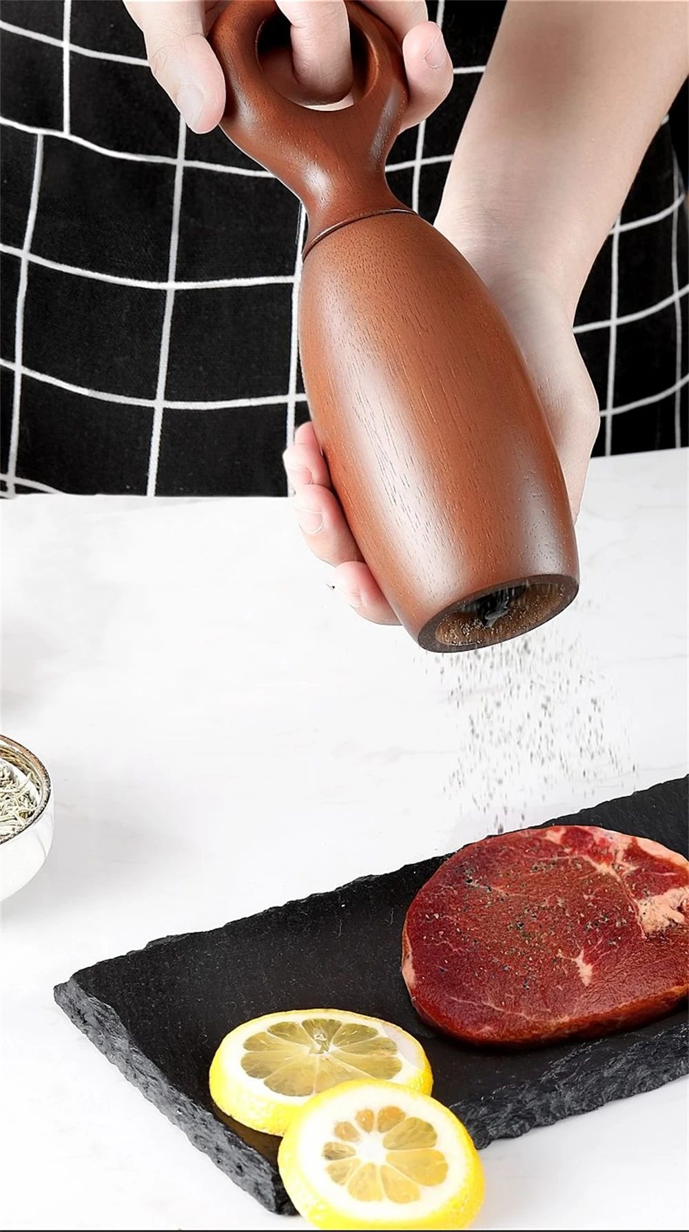 

Solid Wood Salt Pepper Grinder Pepper Mill Spice Seasoning Grinders Ceramic grinding core Kitchen Gadgets Grinding Cooking BBQ