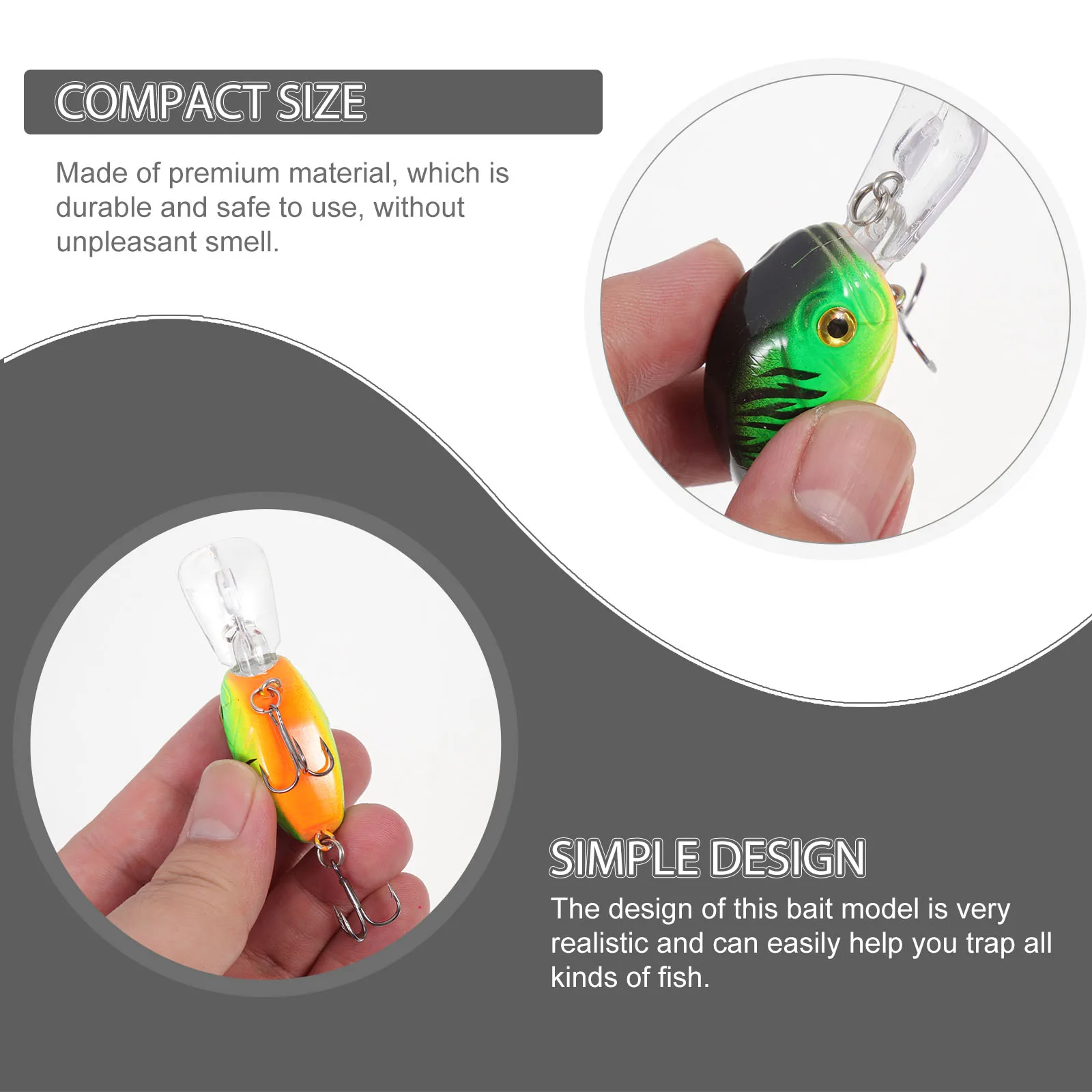 

2 Pcs Fake Fishing Bait Lure Artificial Coarse Tackle Lures Sea Baits Simulated Simulation Small