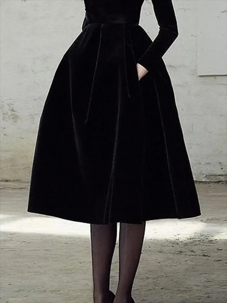 Beautyblue-女性のイブニングドレス,ハイカラーのミドル丈ドレス,新しい黒の長袖,エレガントなイブニングドレス,カジュアルな集まり