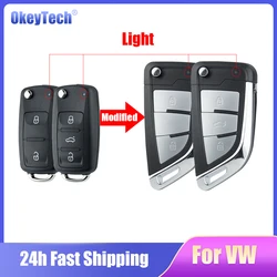 OkeyTech Modified Car Remote Flip Key For VW Golf Tiguan Polo Passat B5 Jetta Volkswagen Skoda Seat Folding Key Shell Case 2/3BT