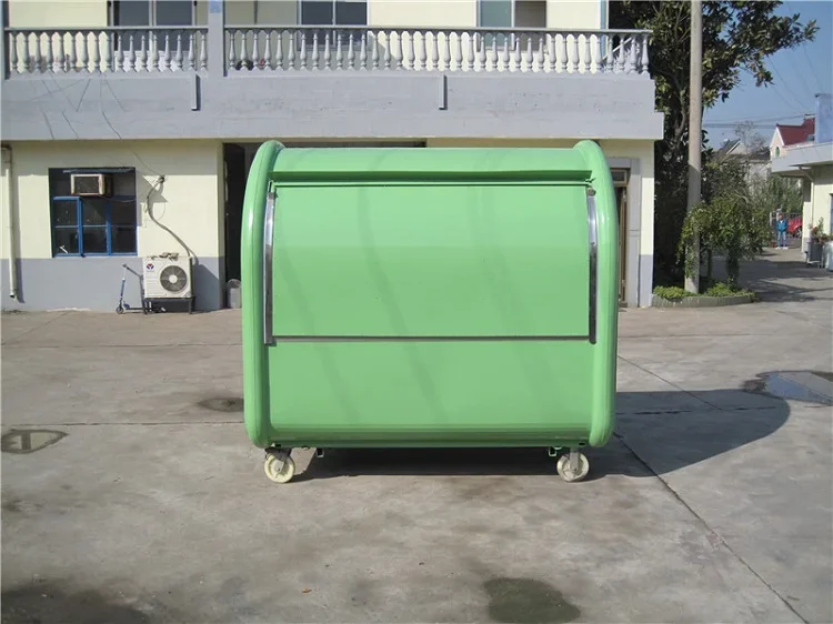 The best selling mobile push food carts/trailer green color two side stainless steel table with