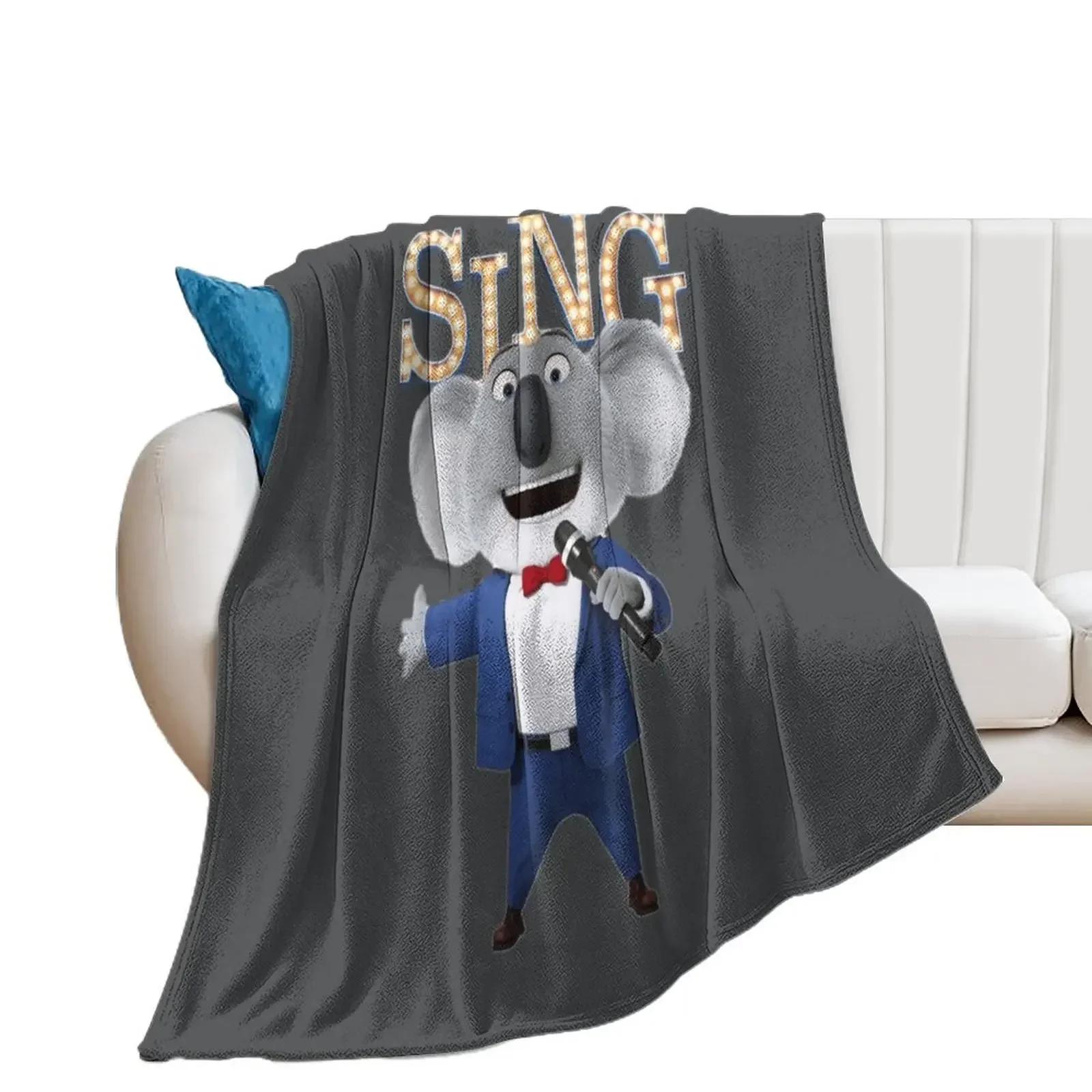 

Buster Moon from SING movie Throw Blanket Bed linens blankets ands Plush Warm Blankets