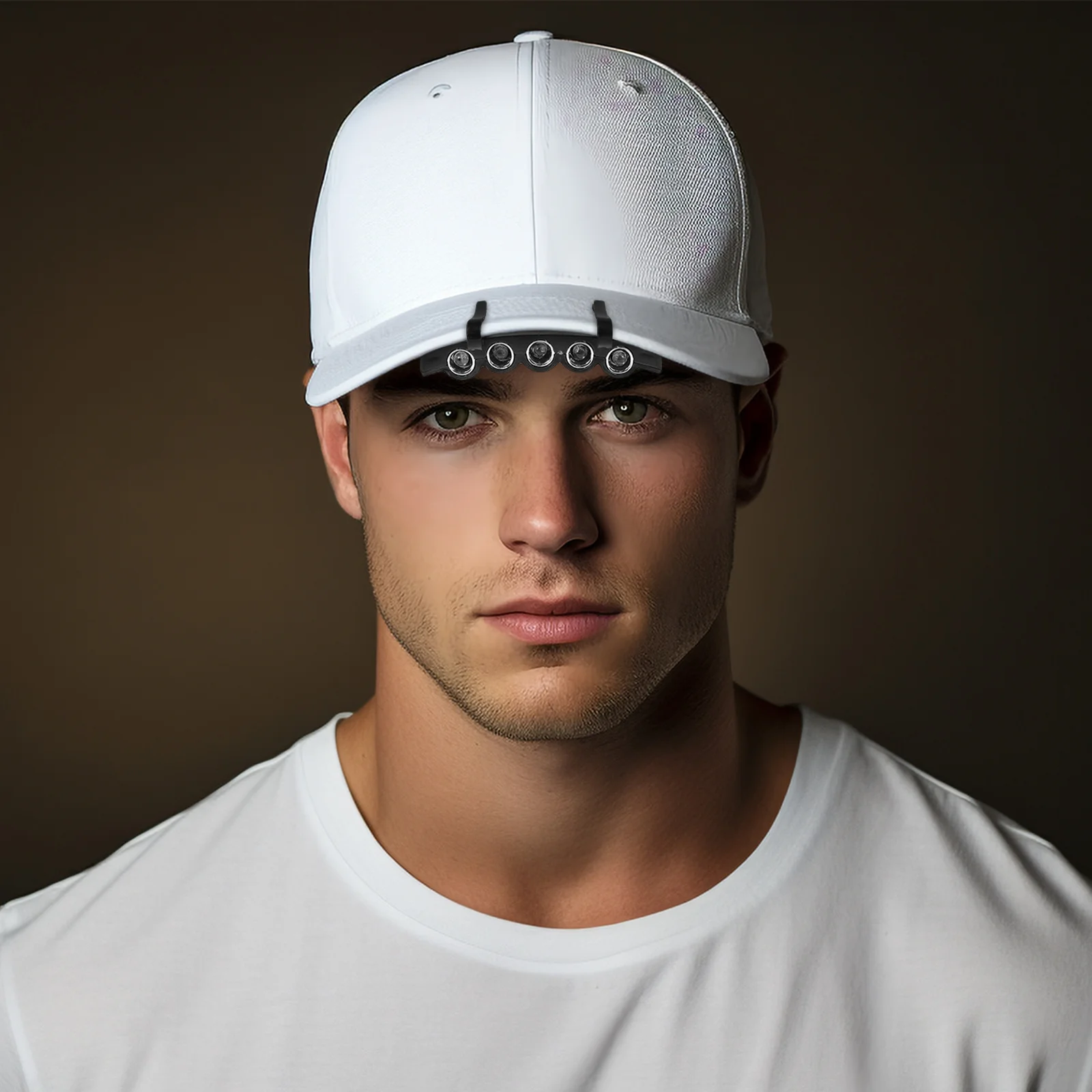 مصباح أمامي بمشبك على القبعة ليلاً لركوب الدراجات والتخييم والمشي لمسافات طويلة وصيد الأسماك والأنشطة الخارجية مصباح يدوي أسود #4