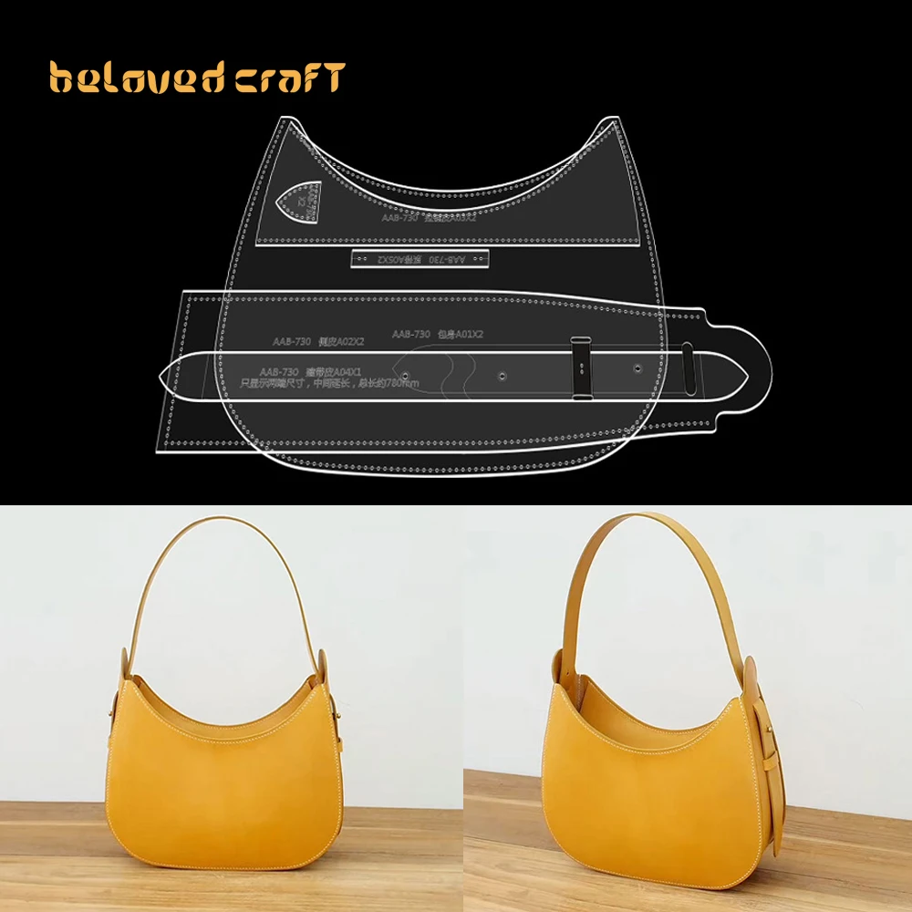 

BelovedCraft Leather Bag Pattern Making with Kraft Paper and Acrylic Templates for Armpit Bag Shoulder Bag