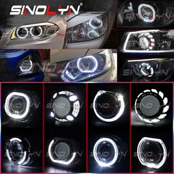 Bi-xenon Bi-LED Headlight Lenses Shrouds DRL Projector Bezels LED Angel Eyes Halo Cover 3.0 Inch For Hella G5/Q5 Lens Mask