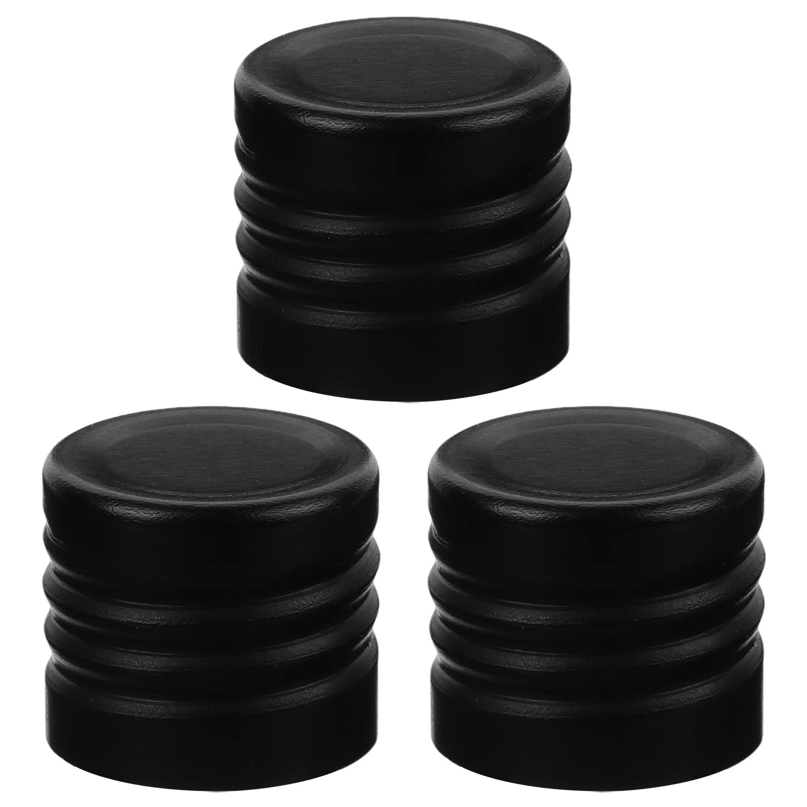 

3 Pcs Black Aluminum Caps 20mm 40mm Anodized Threaded Bottle Lids Screw Caps Universal Household Jar Covers Milk Container Seals
