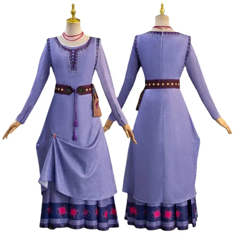 Movie Wish Asha Wish Magnifico Cosplay Costume Asha travestimento Princess Purple Dress Halloween Christmas for Women Men Kids