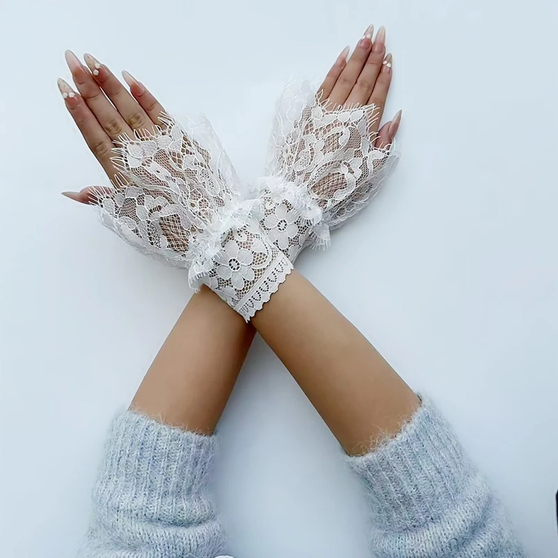 Molde para exhibición de uñas, muñequeras de malla elástica, pestañas desmontables de Lolita para niñas, mangas postizas, herramientas de manicura DIY para decoración de uñas