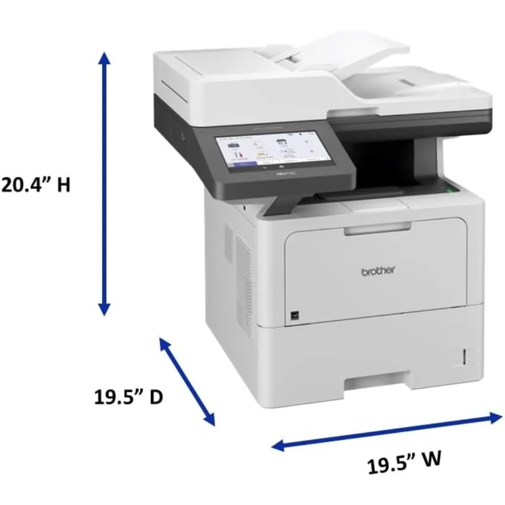 Enterprise Monochrome Laser All-in-One Printer with Low-Cost Printing, Large Paper Capacity, Wireless Networking