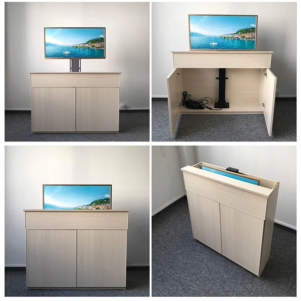 Electric Hidden TV Cabinet Lift Automatic System With Remote Controller TV Lift Motorized 42-70 Inch