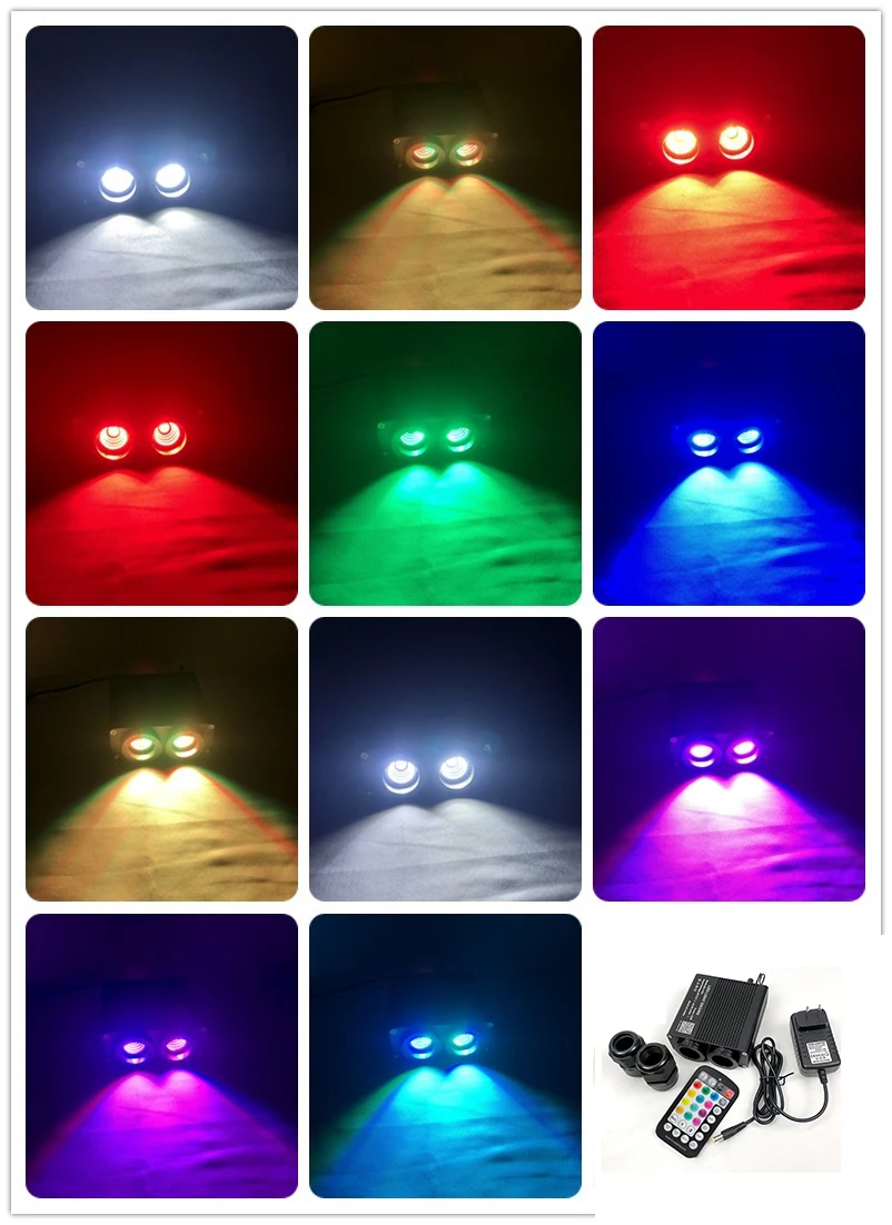 Imagem -06 - Novas Luzes de Fibra Óptica Cabeças Duplas Inteligente App Luz Motor Sala Carro Controle rf Cabo Efeito Estrelado Teto Luzes Rgbw Wapp Novo