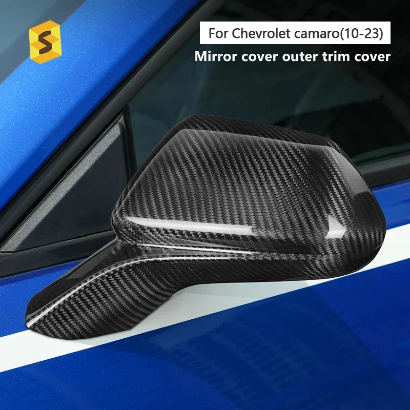 Shasha Carbon Mirror cover outer trim cover Real Carbon Fiber Interior Accessories  For Chevrolet camaro 2010-2023