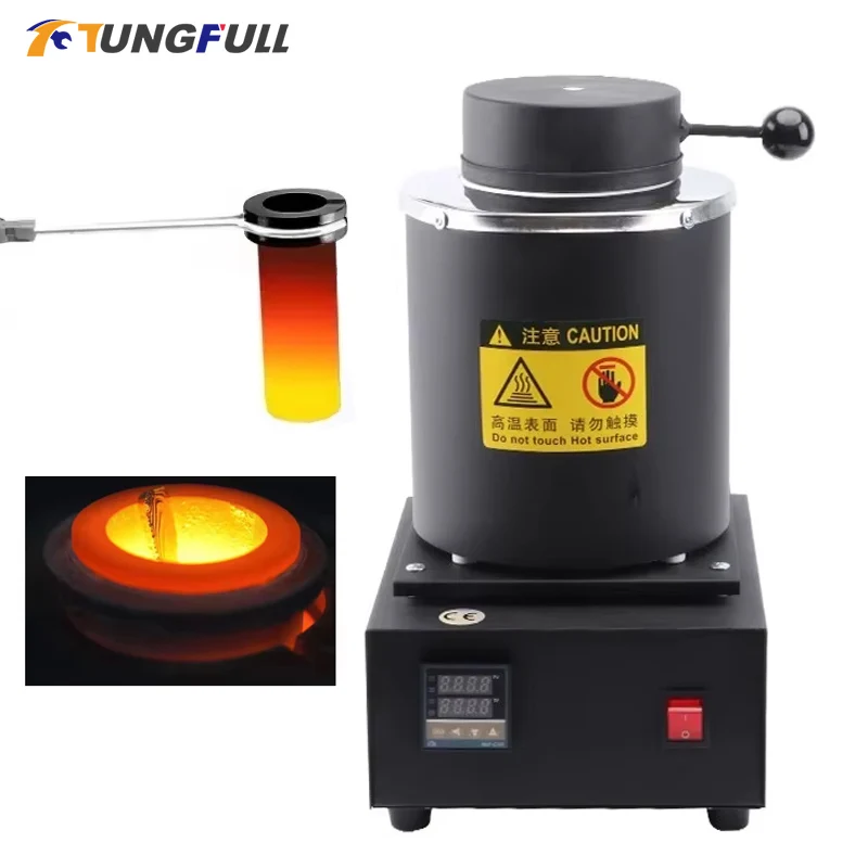 Electric Gold Melting Furnace 110V/220V with Graphite Crucible for Silver Copper Metal Melting And Gold Beating Tool