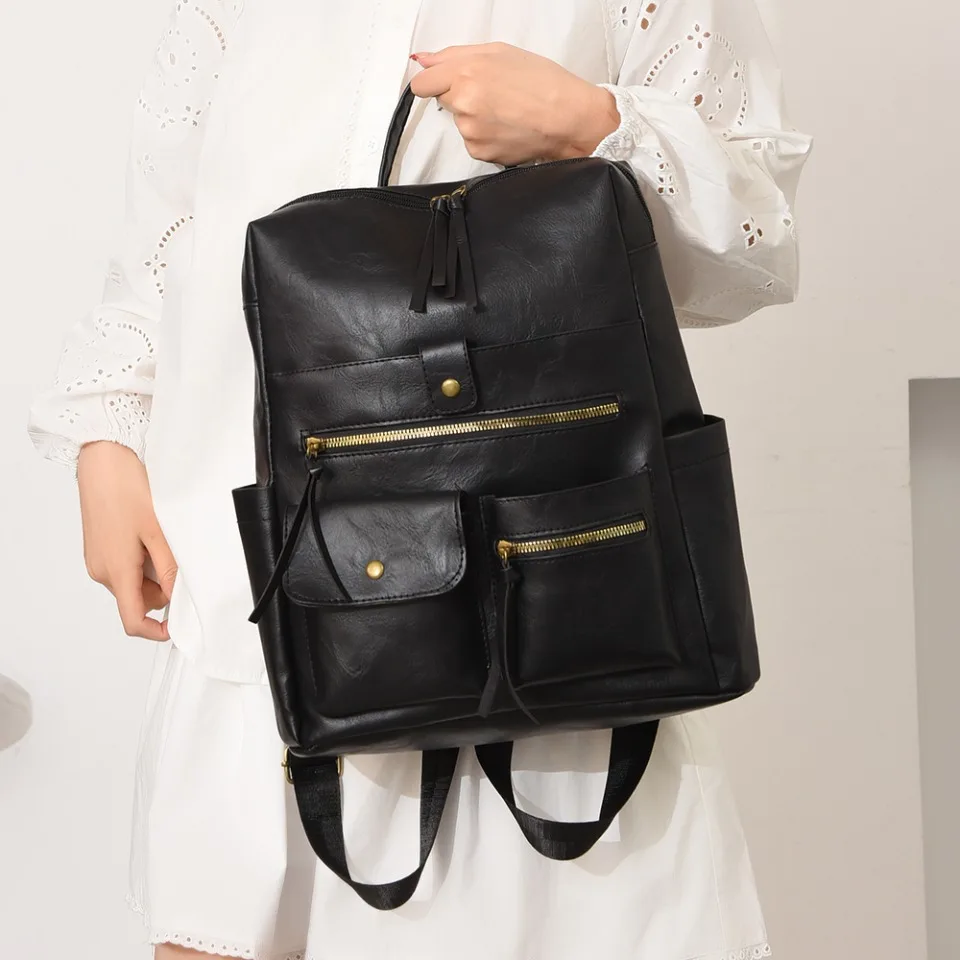 Large Capacity Retro Style Soft Women's Backpack, Convertible Shoulder Bag, Perfect for Commuting and Travel