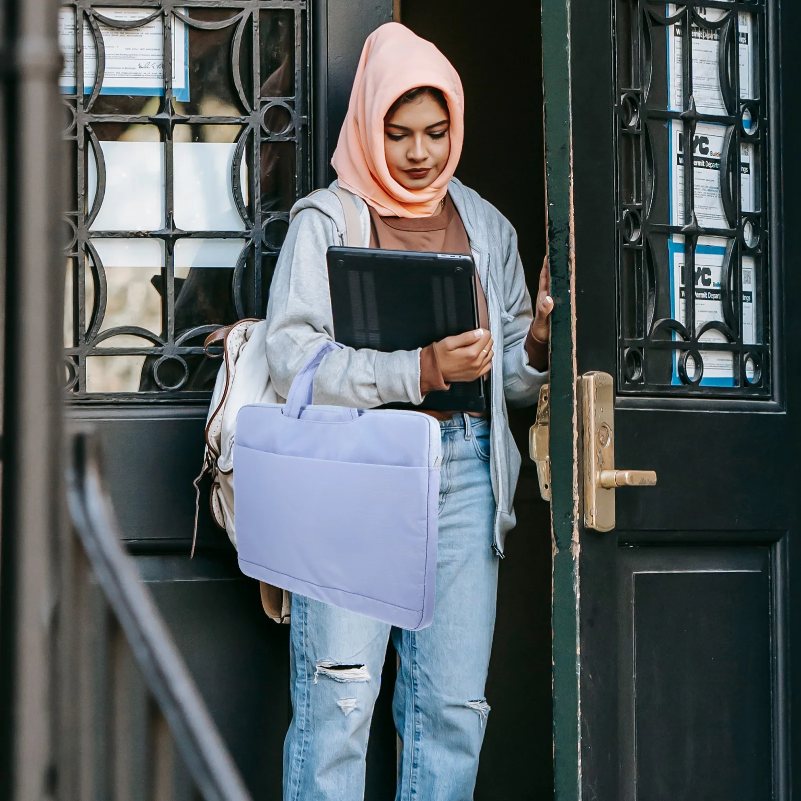 

Laptop Sleeve 15.6 Inch Waterproof Oxford Cloth Tablet Pouch Carrying Bag Dirt Resistant Handheld Laptop Case Tablet Sleeve