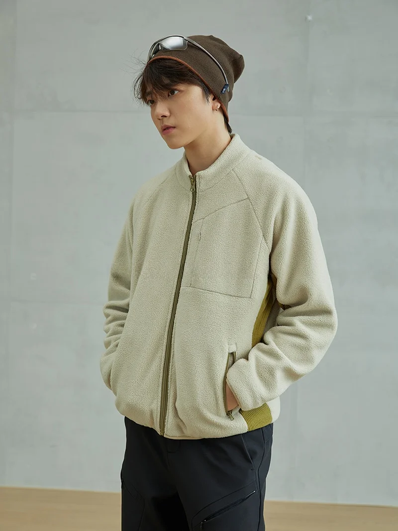 

Ветровка HIER Outdoor: утепленная куртка унисекс с воротником-стойкой, из смесового полиэстера и хлопка, в стиле колор-блок