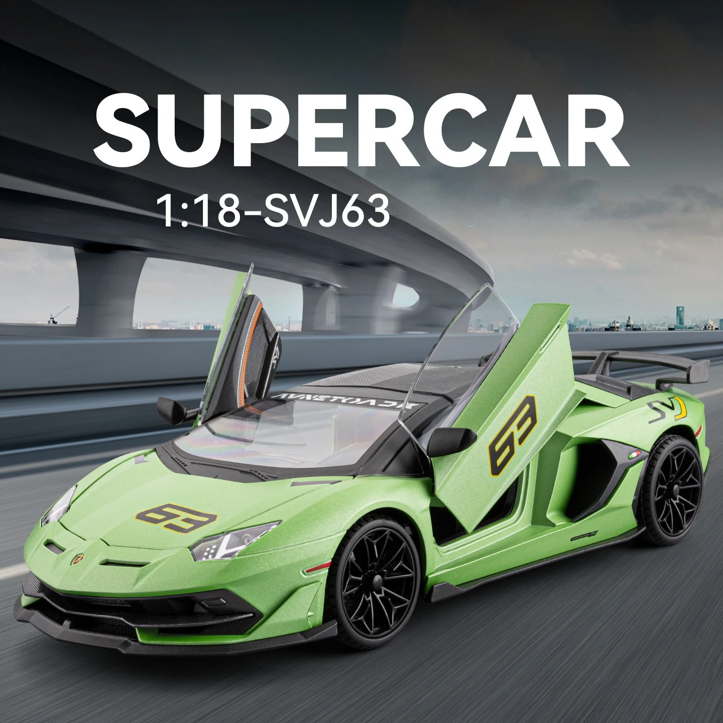 

1:18 SJV63 simulation alloy classic sports car model sound and light pull back toy car ornament