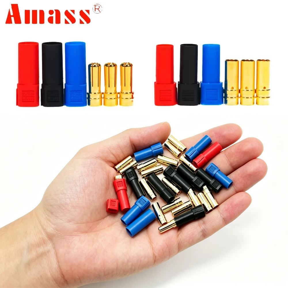 9Pair/lot Amass XT150 120A Male&Female Bullet Connector Plugs With Protective Shell