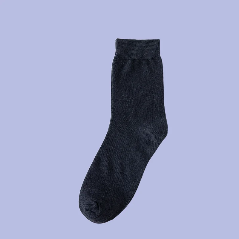 Chaussettes longues noires en coton pour hommes, grande taille, mi-bas, absorbant la transpiration, 5/10 respirantes, automne et hiver, 2024 paires