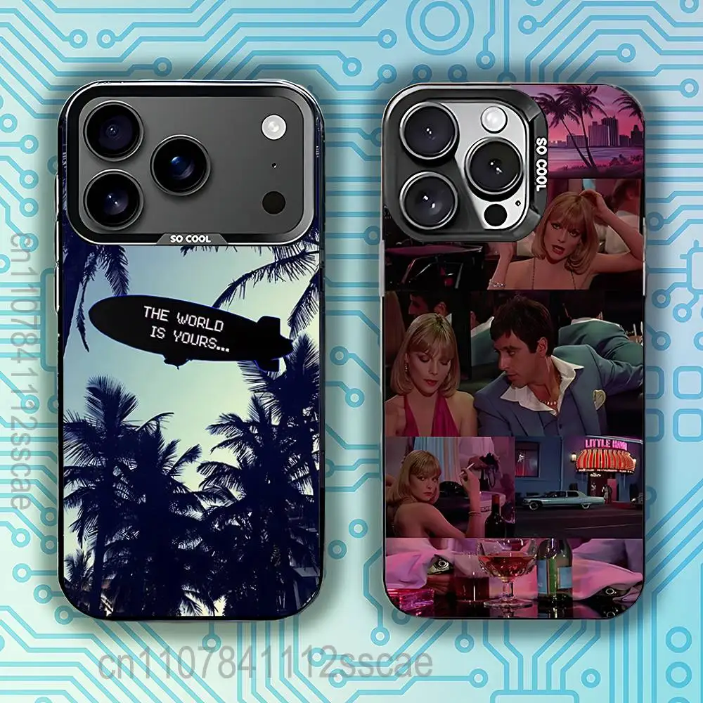 

S-Scarfaces Tony M-Montana Phone Case For iPhone 17,16,15,14,13,12,11,Pro,XS,Max,Plus,Mini,SE4,E Black Matte Shockproof Cover