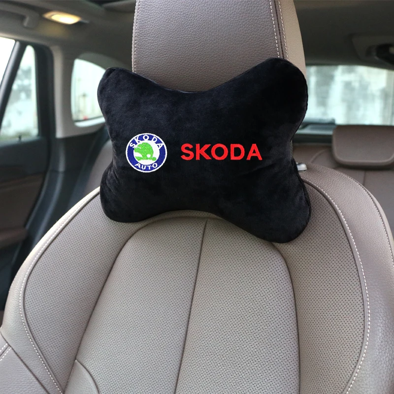 Car Seat Belts Shoulder Protection Car Soft Headrest Cushion Neck Pillow fit for skoda octavia fabia rapid yeti Kodiaq superb