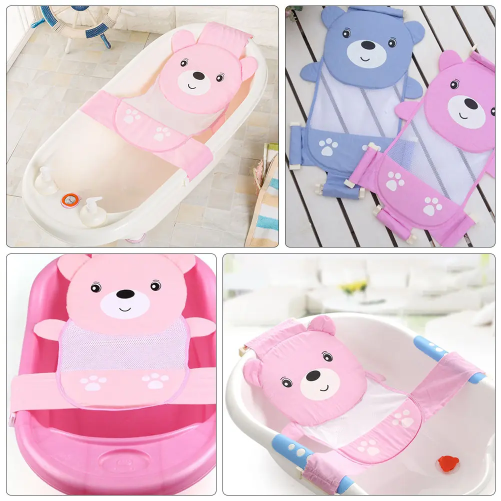 

Adjustable Baby Bath Seat Support Net Non Slip Breathable Mesh Infant Shower Mesh Foldable Bathing Support Mat Secure Baby