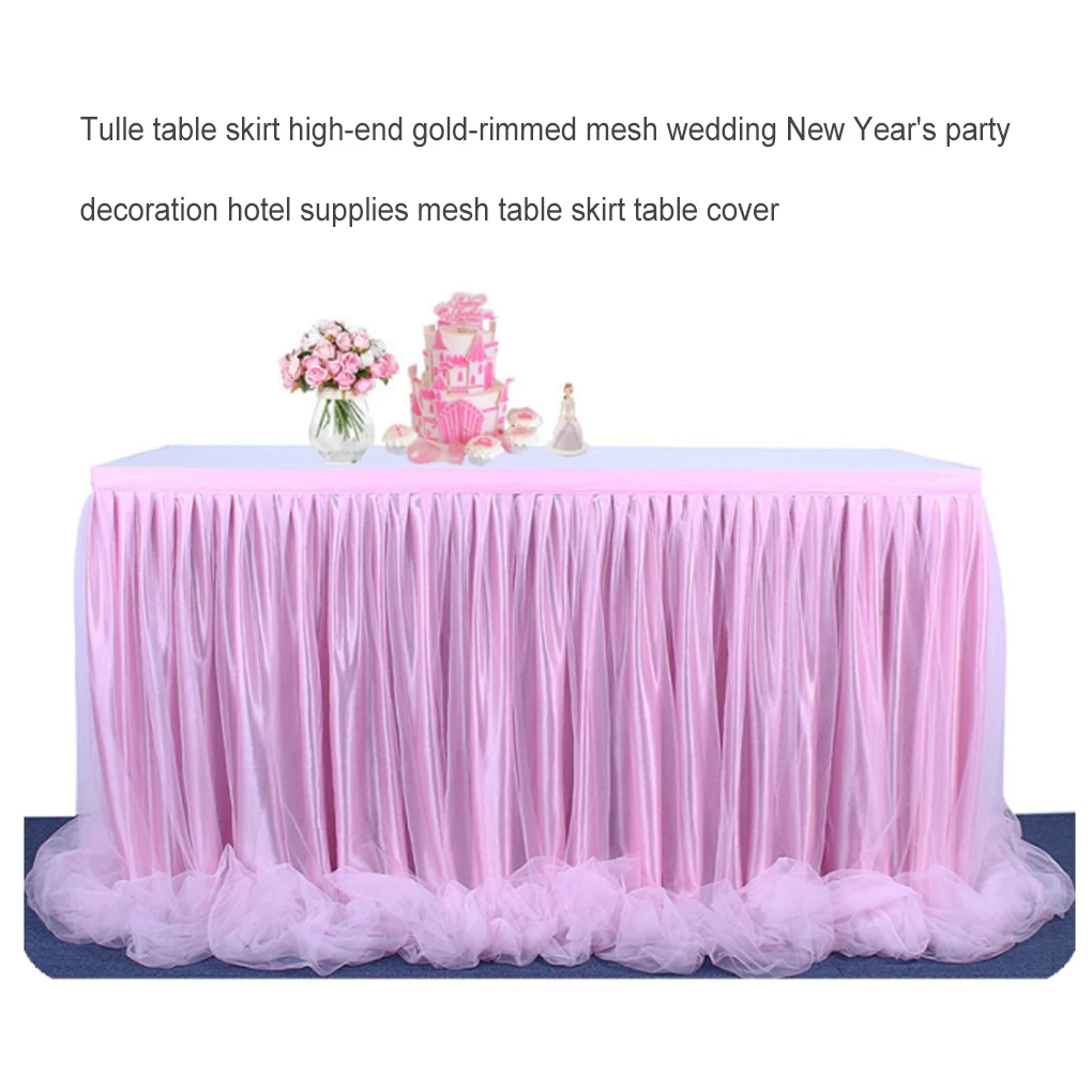 

Юбка-стол Тюлевая крышка для столов Легко устанавливается Домашний декор Банкет Синий