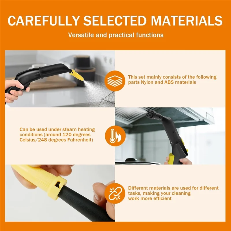 

A74G-Handheld Vacuum Cleaner Steam Nozzle Bristle Brushes Kit For Karcher Easyfix SC1/SC2/SC3/SC4/SC5/SC7 Cloth Mop